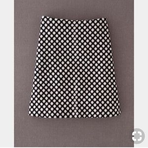 Boden Wool skirt black and white polka dots 8L